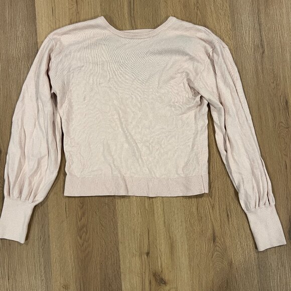 Express Light Pink Blush Long Sleeve Knit Sweater Size Medium Crew Neck - Picture 3 of 5